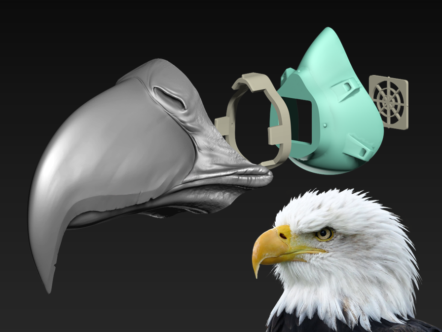 COVID-19 Mask Cap, Bald Eagle Edition