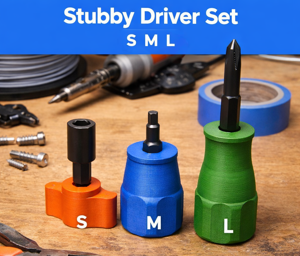 Stubby Hex Bit Driver 1/4 inch – S / M / L