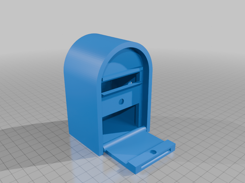 A mailbox fridge magnet with notification flag