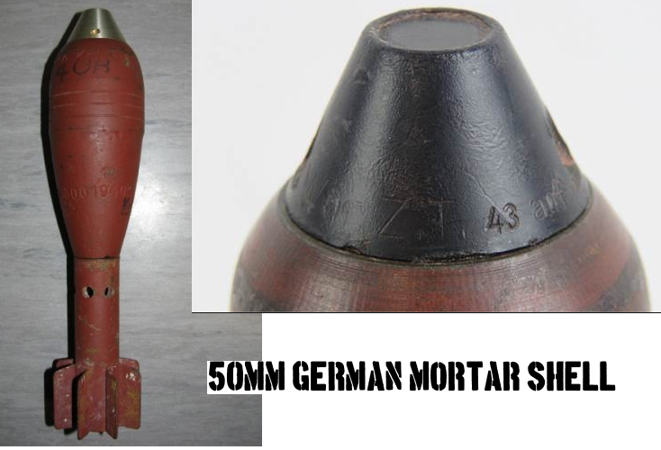 WWII german 50mm mortar shell