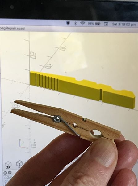 Universal Clothes Peg Repair - Parametric, fits any peg