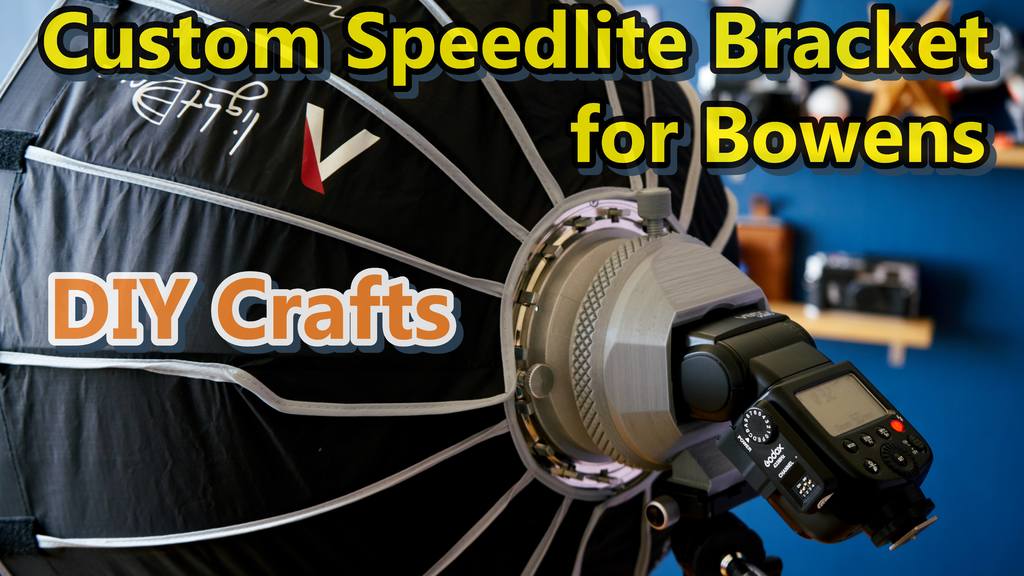 Speedlight bracket for Bowens, Custom Bowens adapter for camera flash light