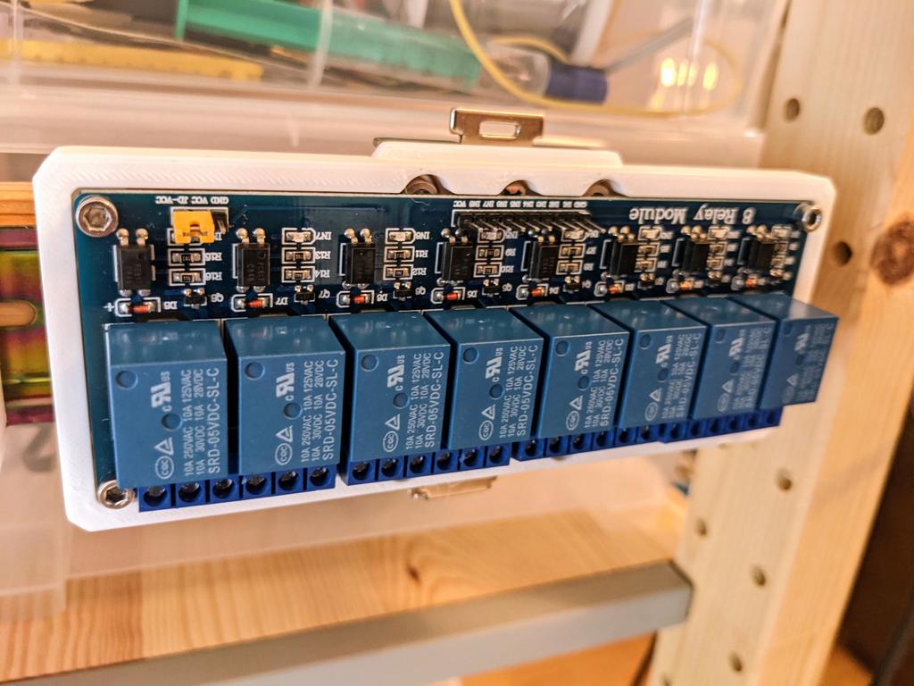 DIN rail adapter for 8x relay board