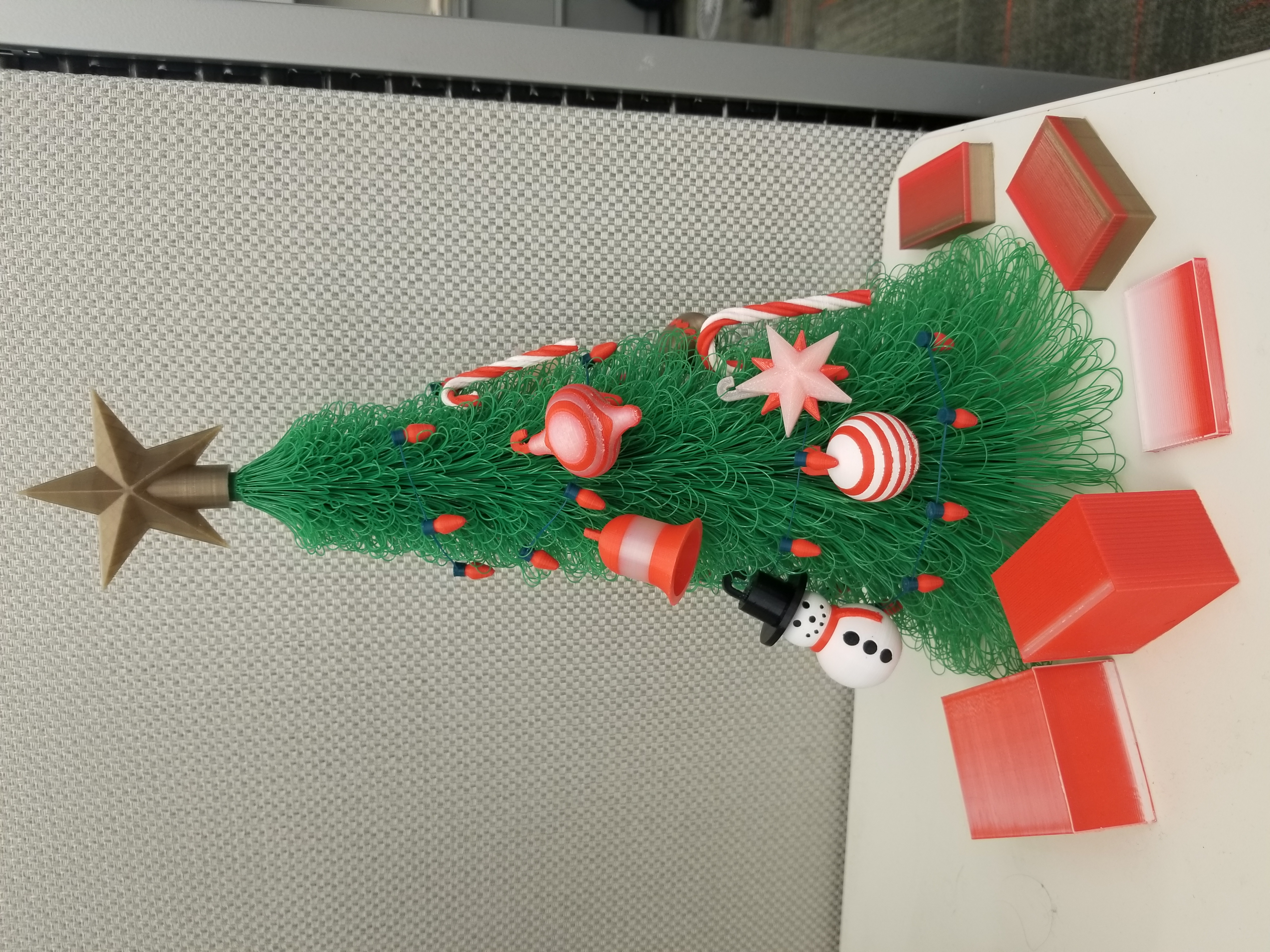 Hairy Christmas Tree and Ornaments