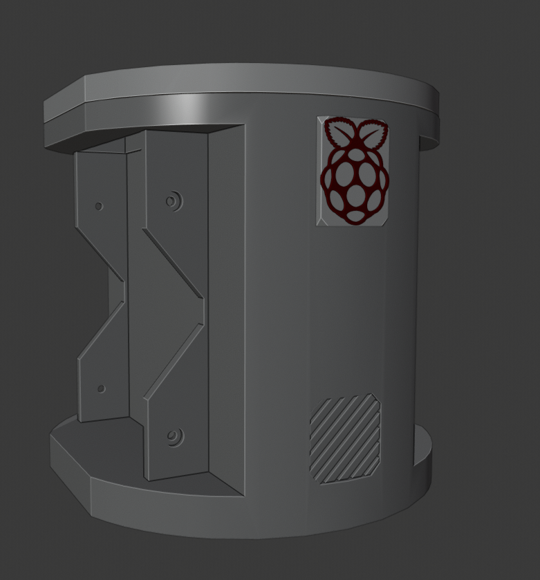 Cylindrical case for Raspi 4 and NAS Hard drives