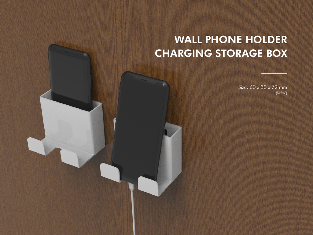 Wall Phone Holder Charging Storage Box