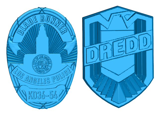 Blade Runner | Dredd Badge Refrigerator / Whiteboard Magnets
