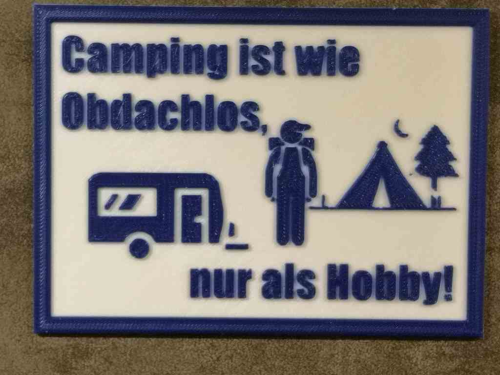 Camping hater´s sign in German