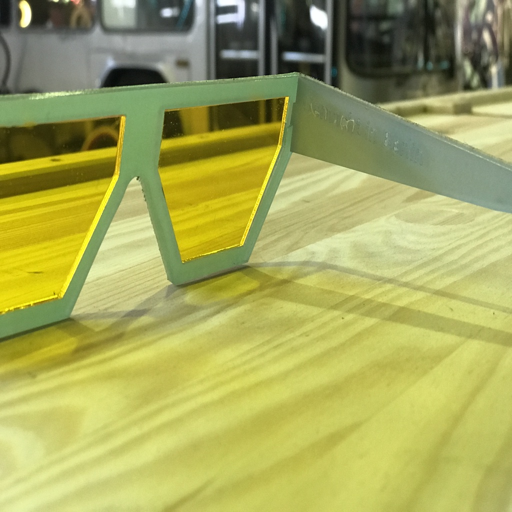 Sunglasses made with a laser cutter