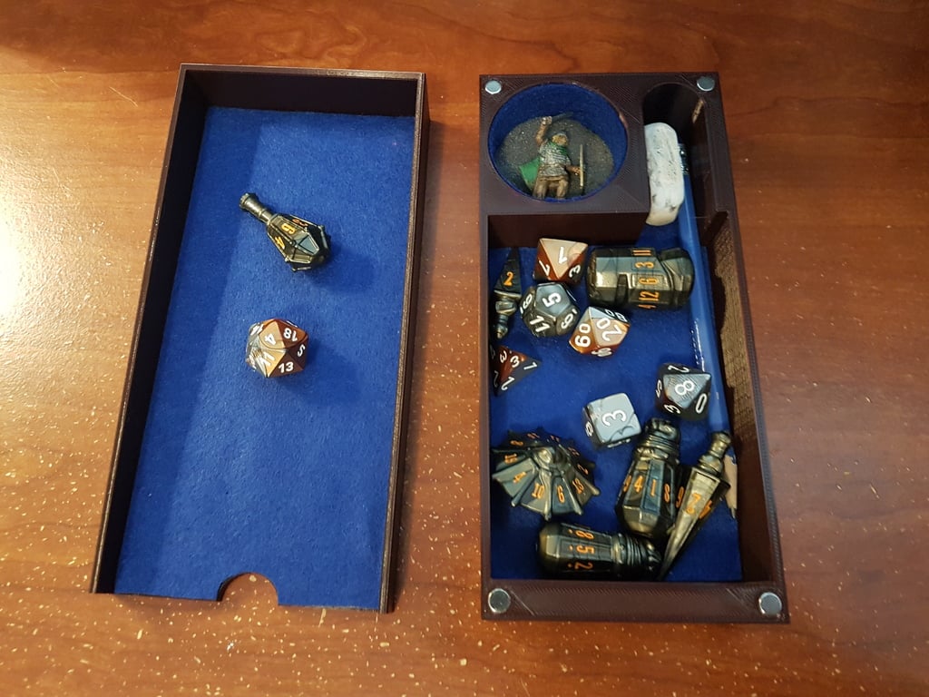 D&D dice and figure box
