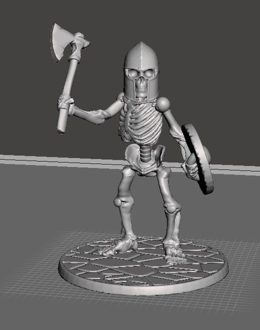 28mm Skeleton Warrior with Axe and Shield