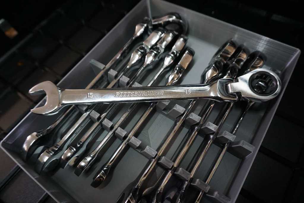 10 Piece Wrench Set | Gridfinity | Habor Freight Flex Head Ratcheting