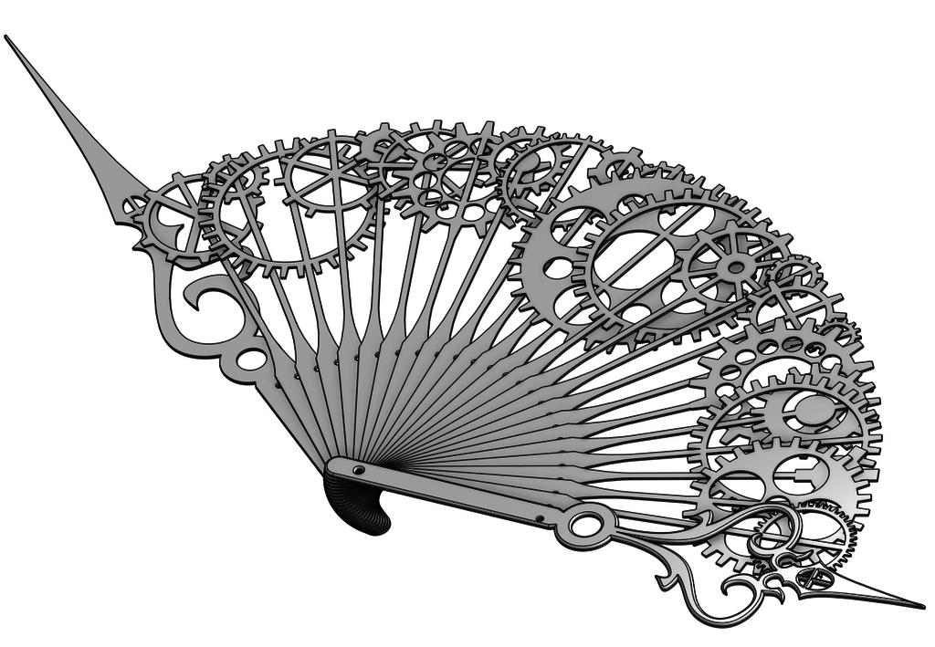 Ouro Kronii's Folding Fan 3D model