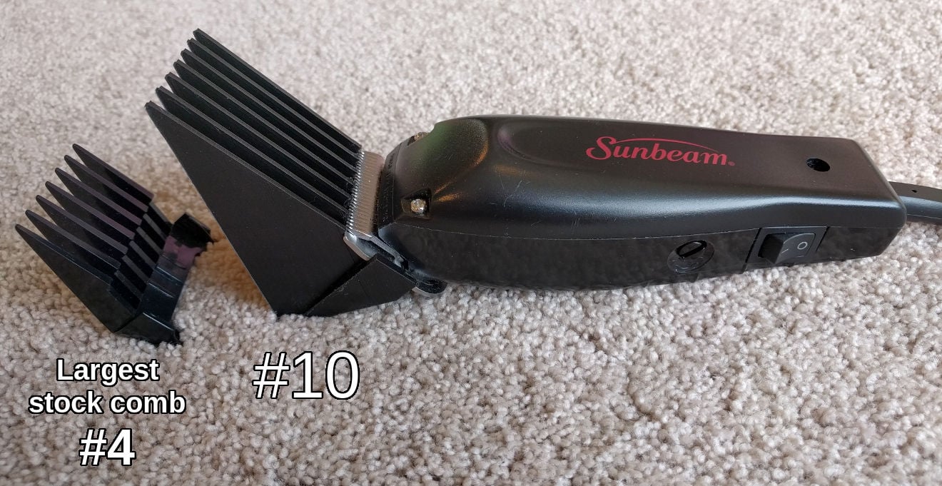 Parametric hair clipper comb attachment