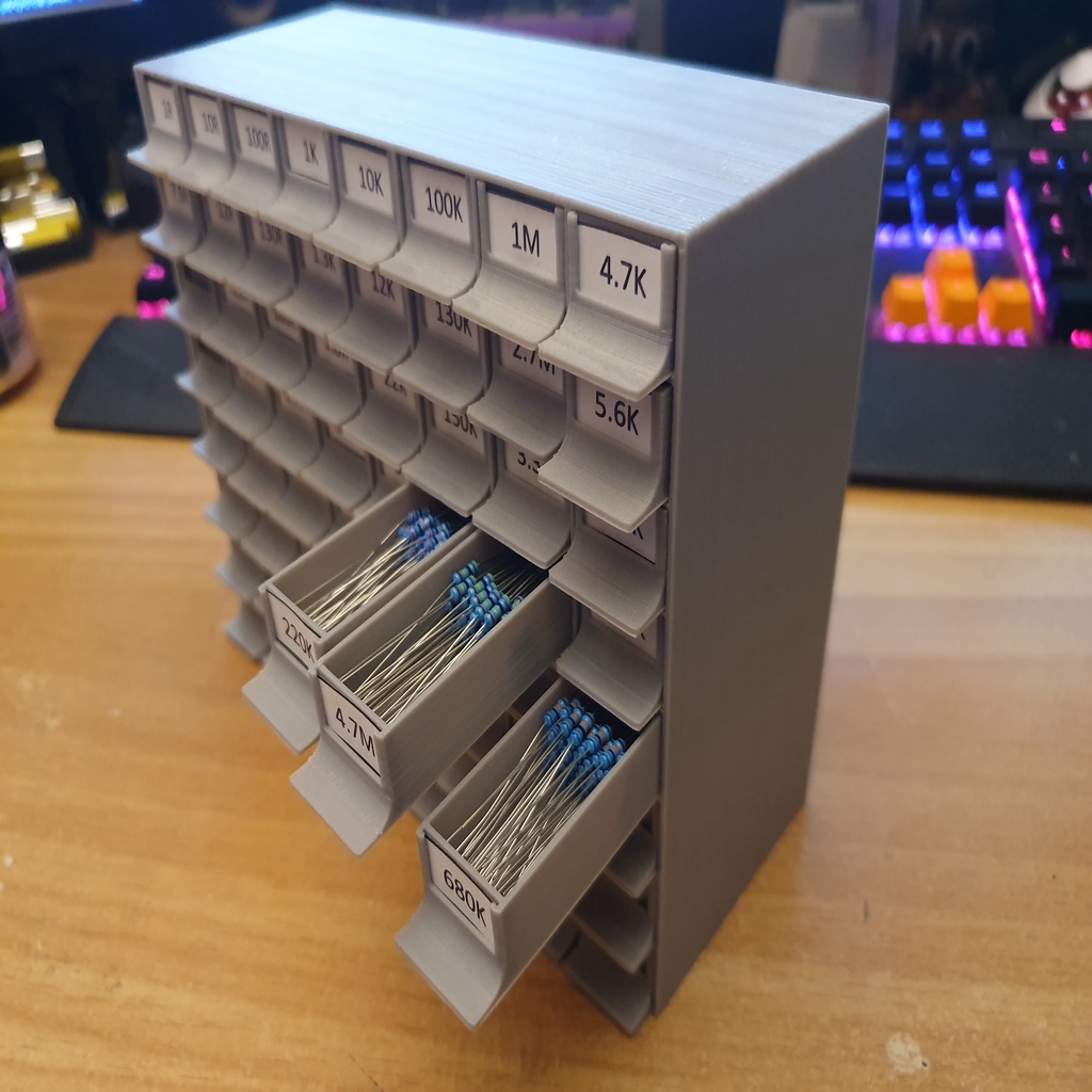 resistor storage drawers