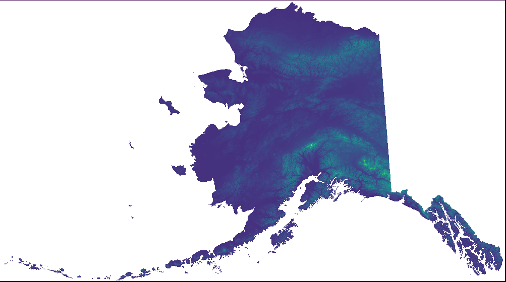 Alaska Topographic Relief Map