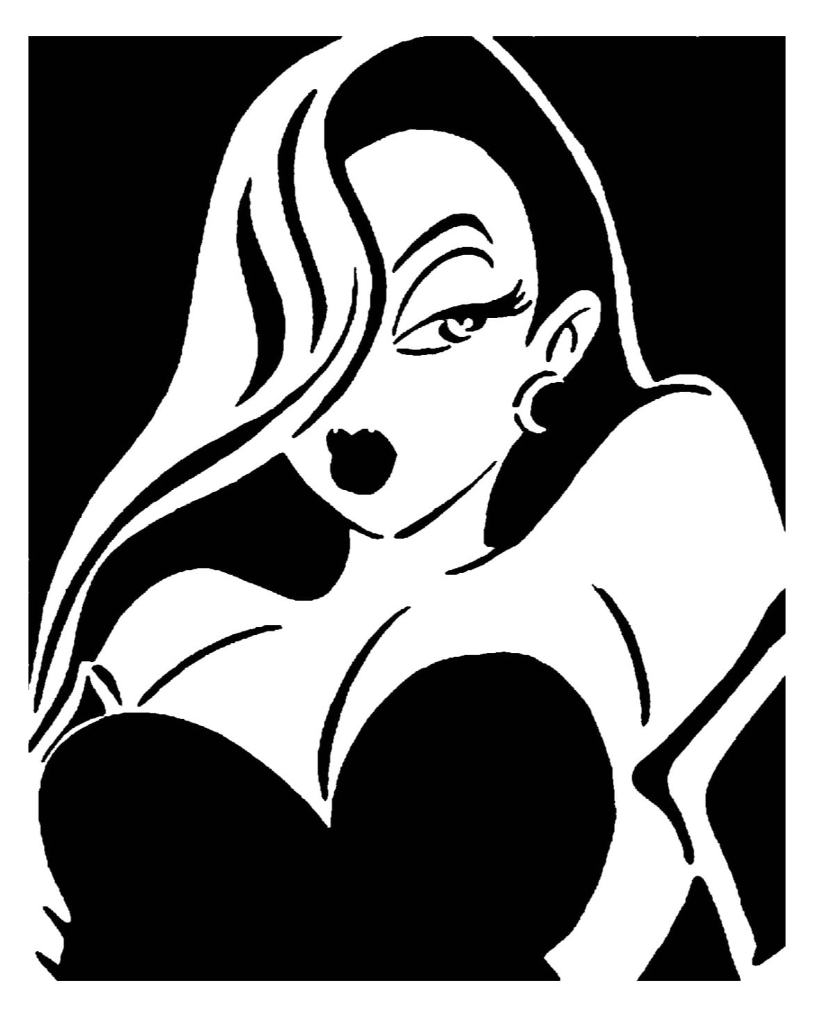 Jessica Rabbit stencil 4