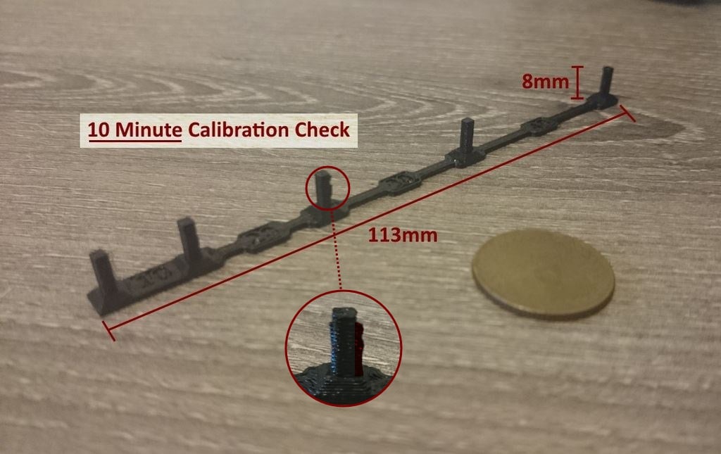10M Test V1 - 10 Minute Mini Calibration Print Test for Oozing/Retraction at Different Distances