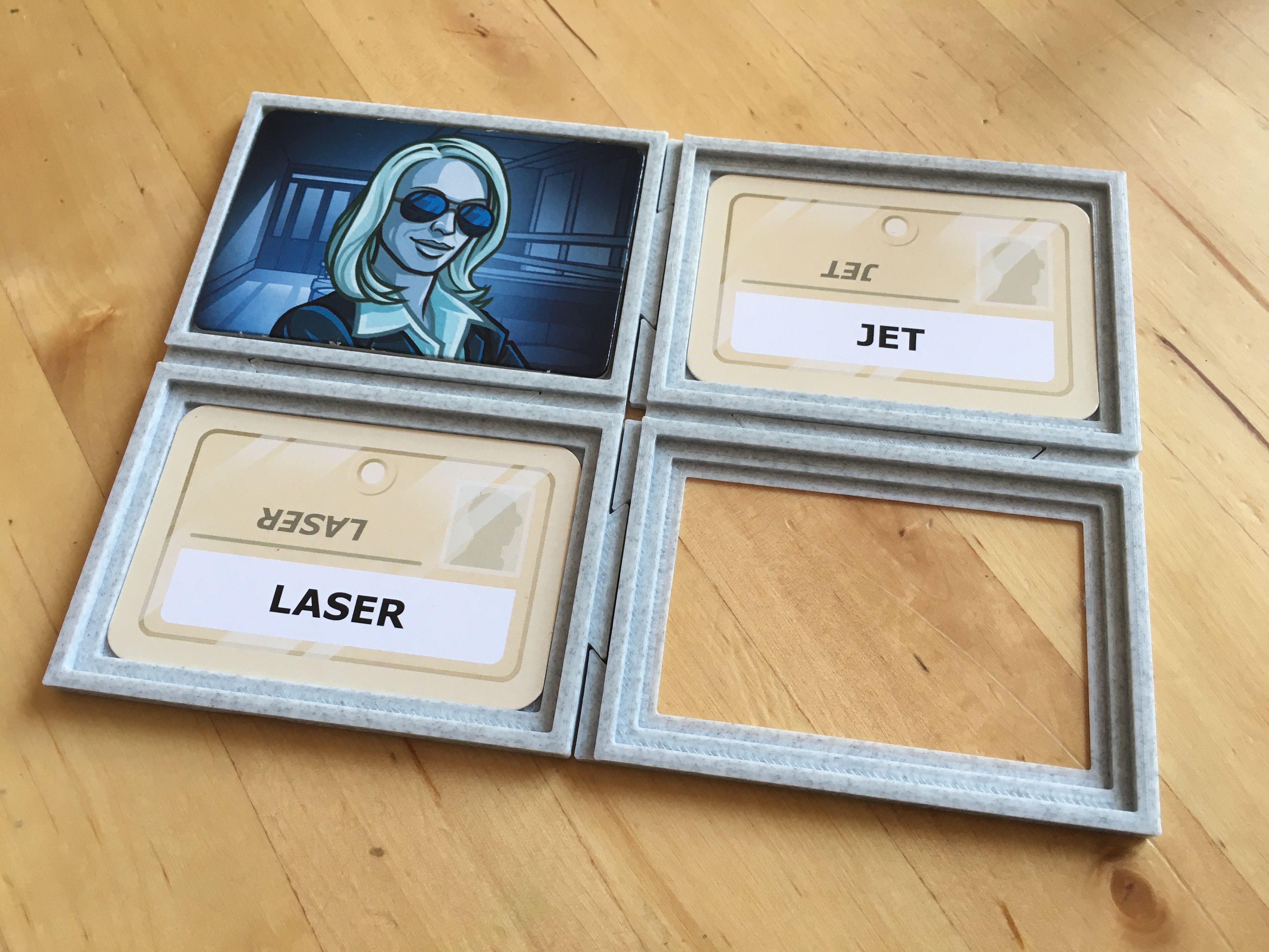 Codenames interlocking tiles holder with name card support