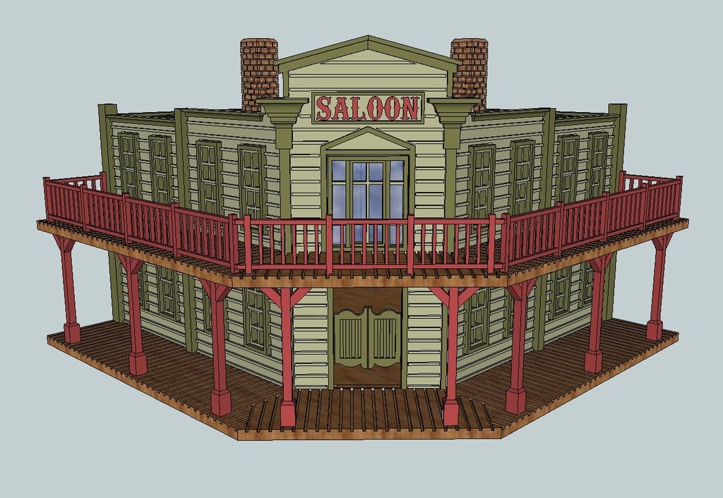 HO Scale Old Western Corner Saloon