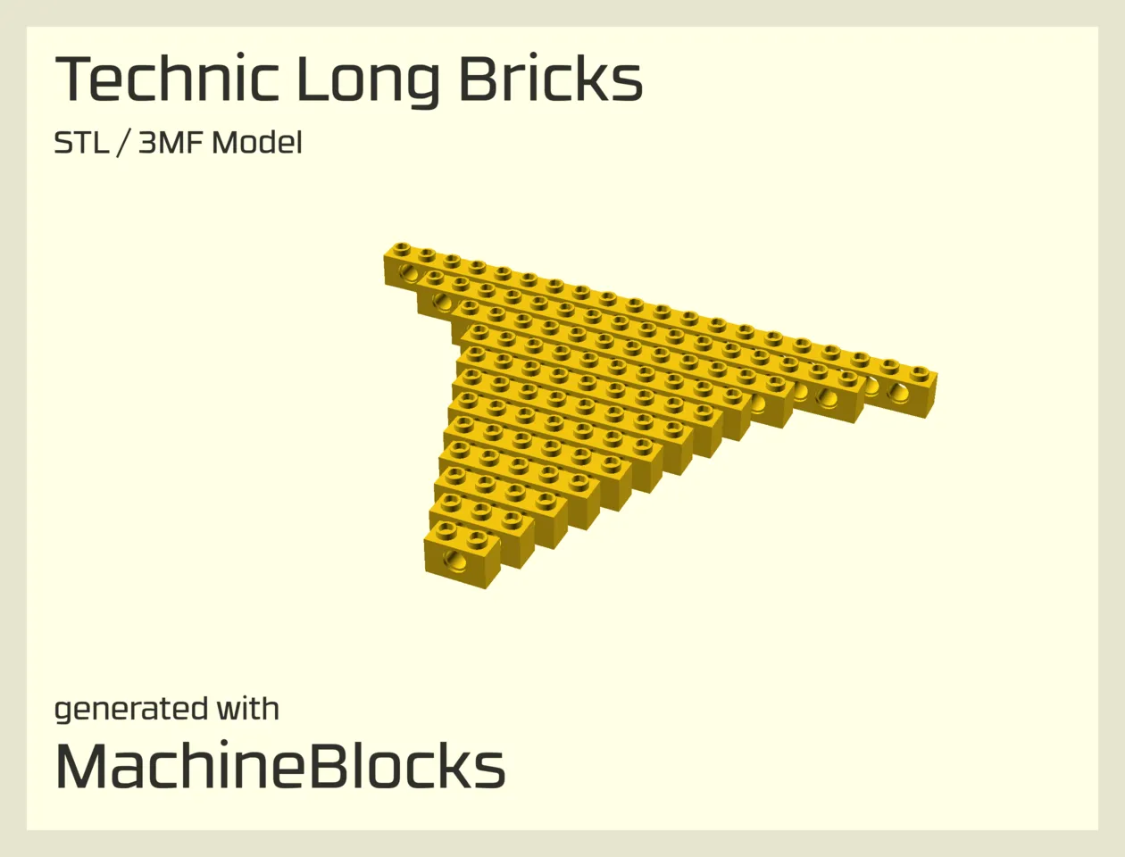 Technic Long Bricks - STL Generator - LEGO® compatible