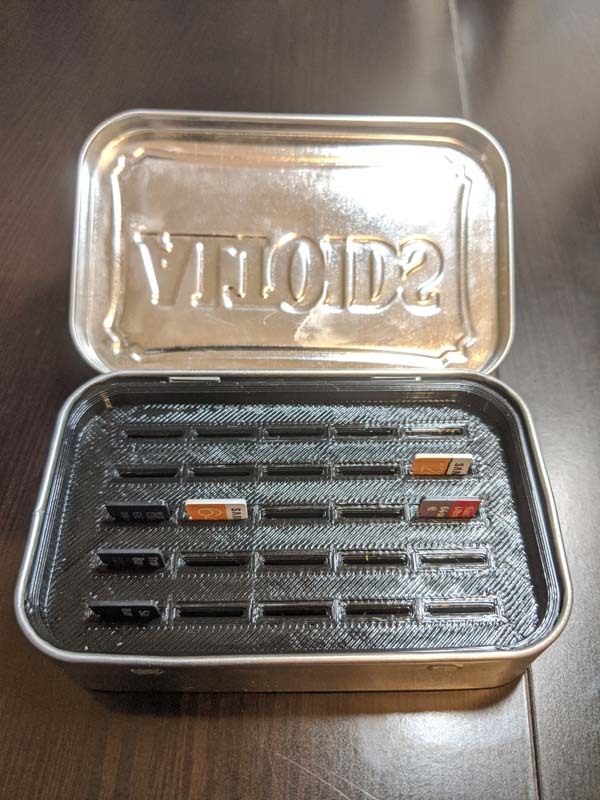 Altoids Tin Micro SD Card Organizer Insert
