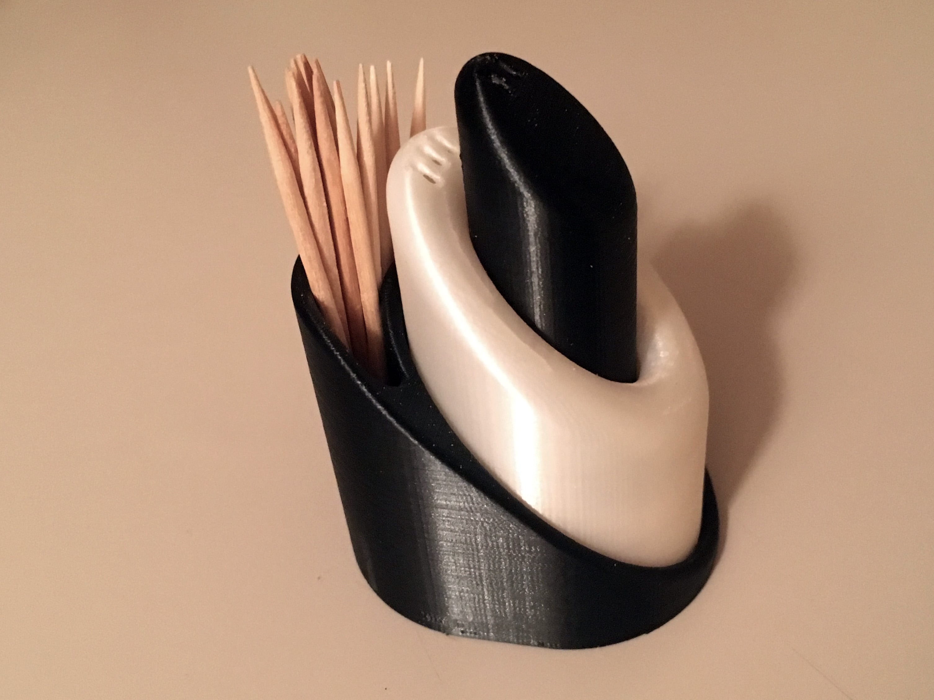 Nested Salt and Pepper shakers + Toothpicks holder