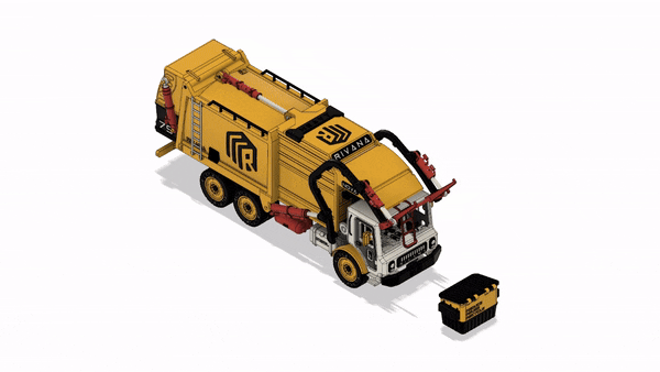 Miniatura 5 do modelo 3D Yellow Front Loading Garbage Truck (Basic) 