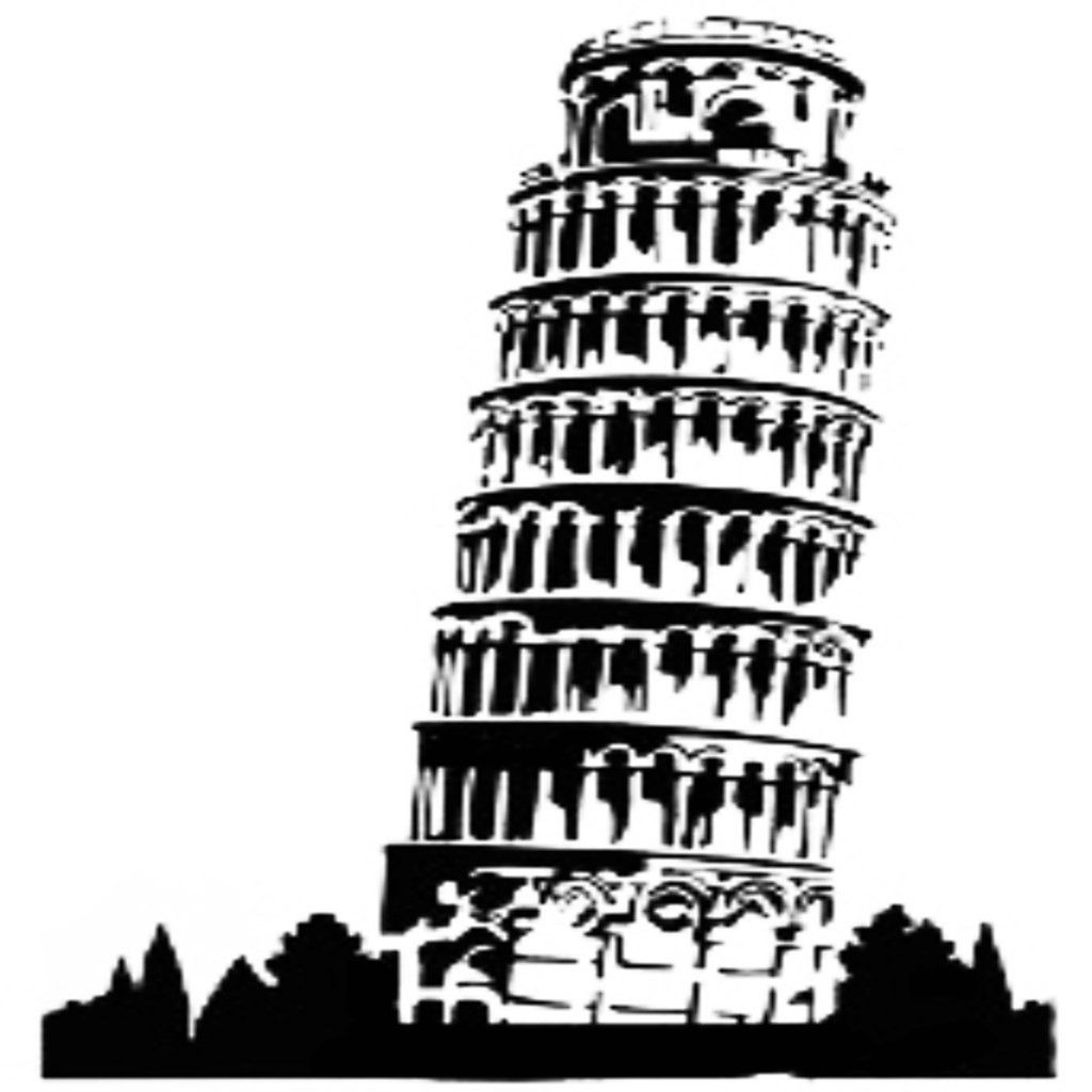 Leaning Tower of Pisa stencil