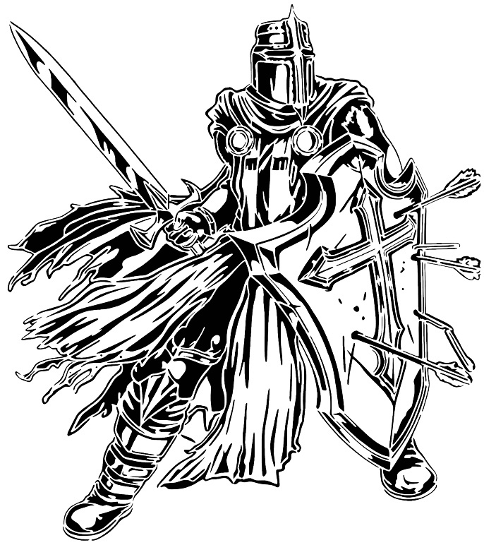 Templar Knight stencil 2