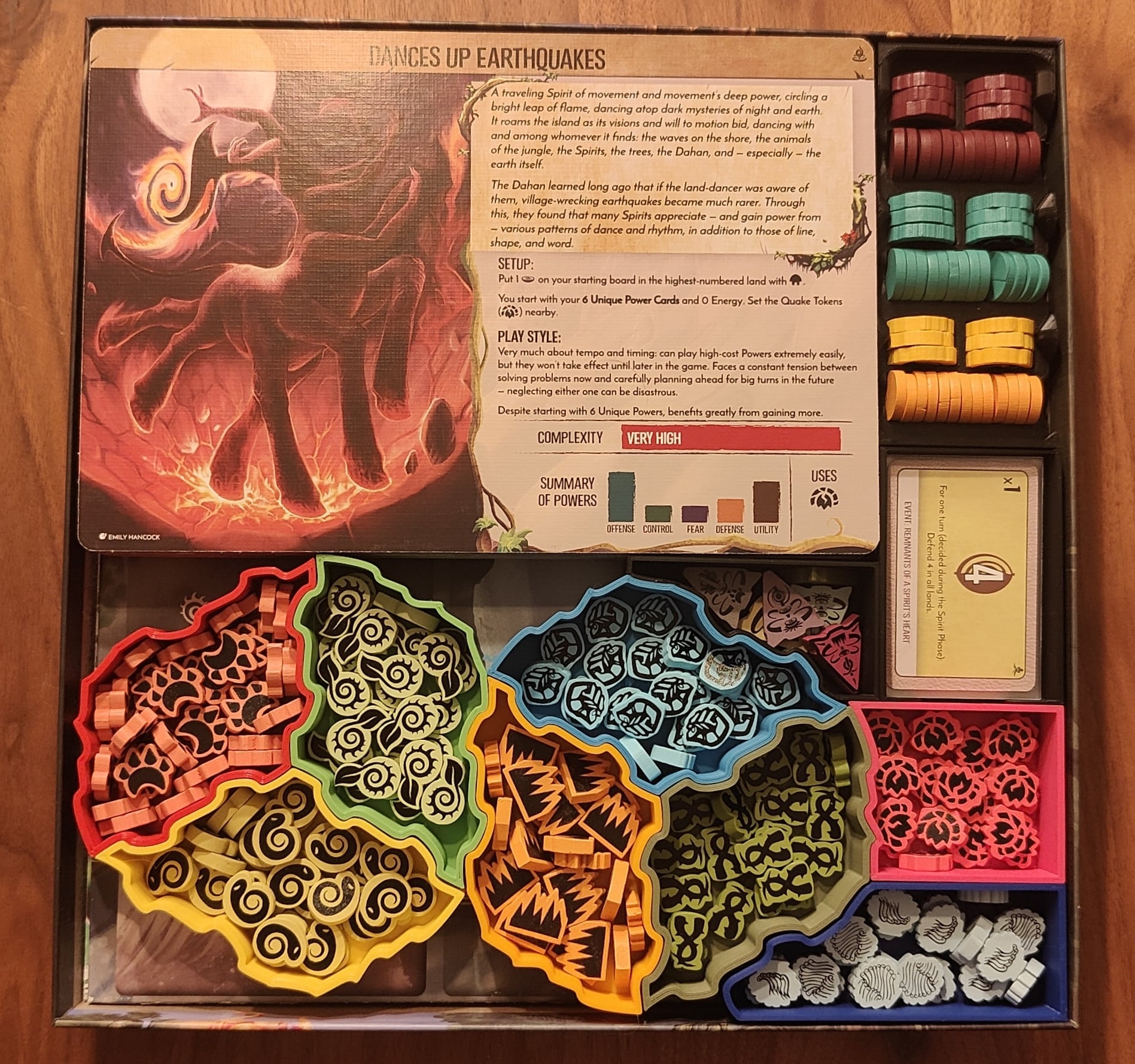 Spirit Island Organizer - fits Nature Incarnate + Horizons + Jagged Earth + Branch &amp; Claw + Feather &amp; Flame