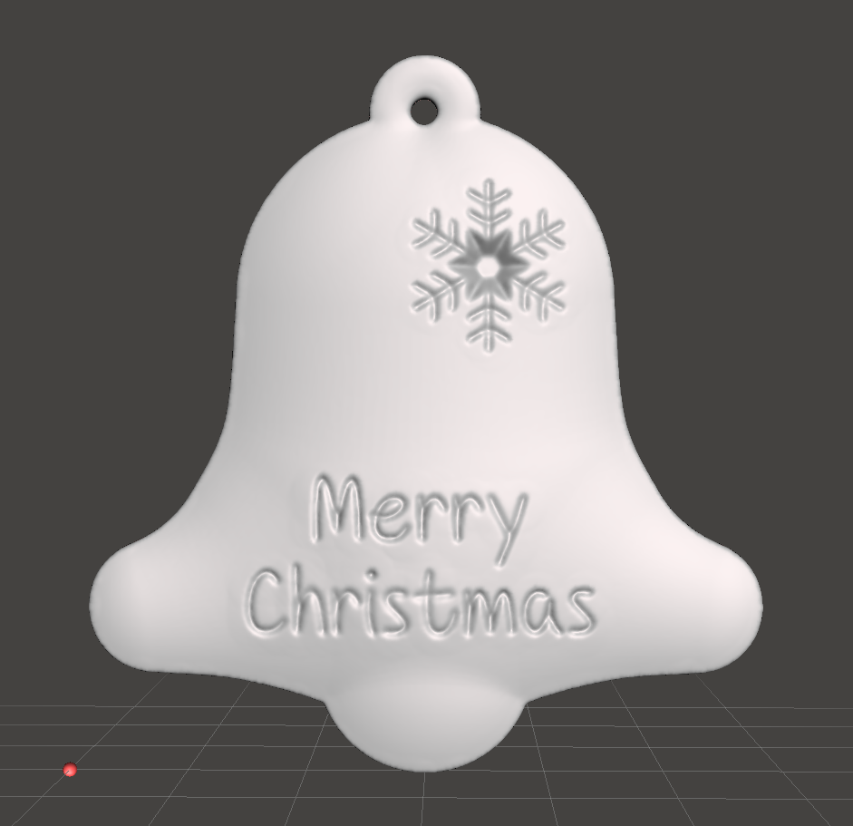 Christmas Tree Ornament - Bell Merry Christmas with Snowflake
