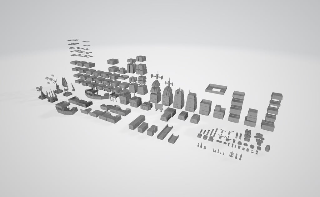 7000 Wargaming Modular SciFi City System (Subset)