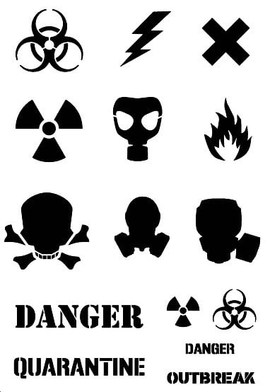 Danger Signs stencil