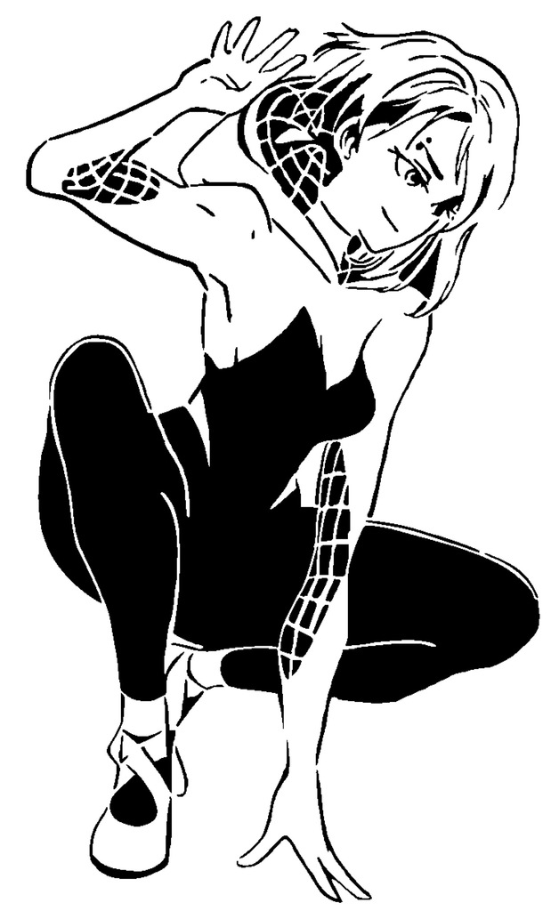 Spider Gwen stencil 6