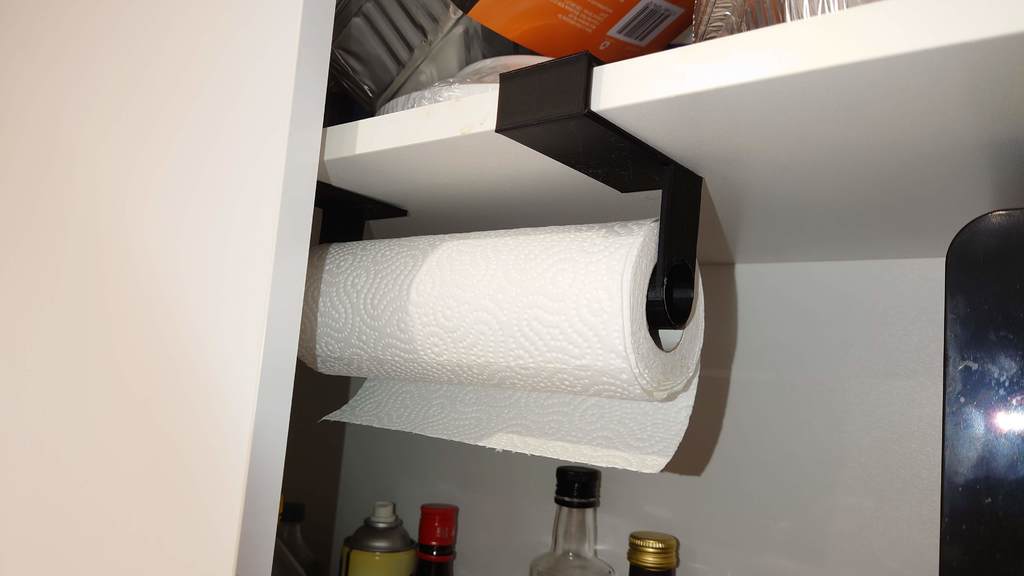 Paper towel holder for cupboards with doors