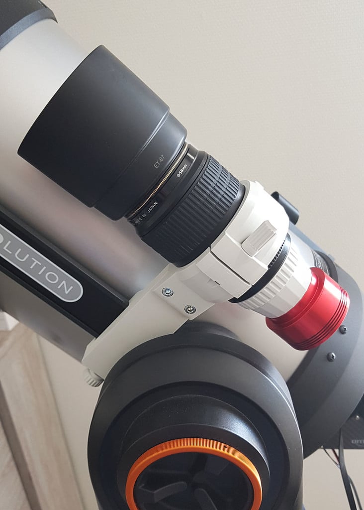 Support Astro pour objectif 100mm Canon (V1) - Fixation Vixen