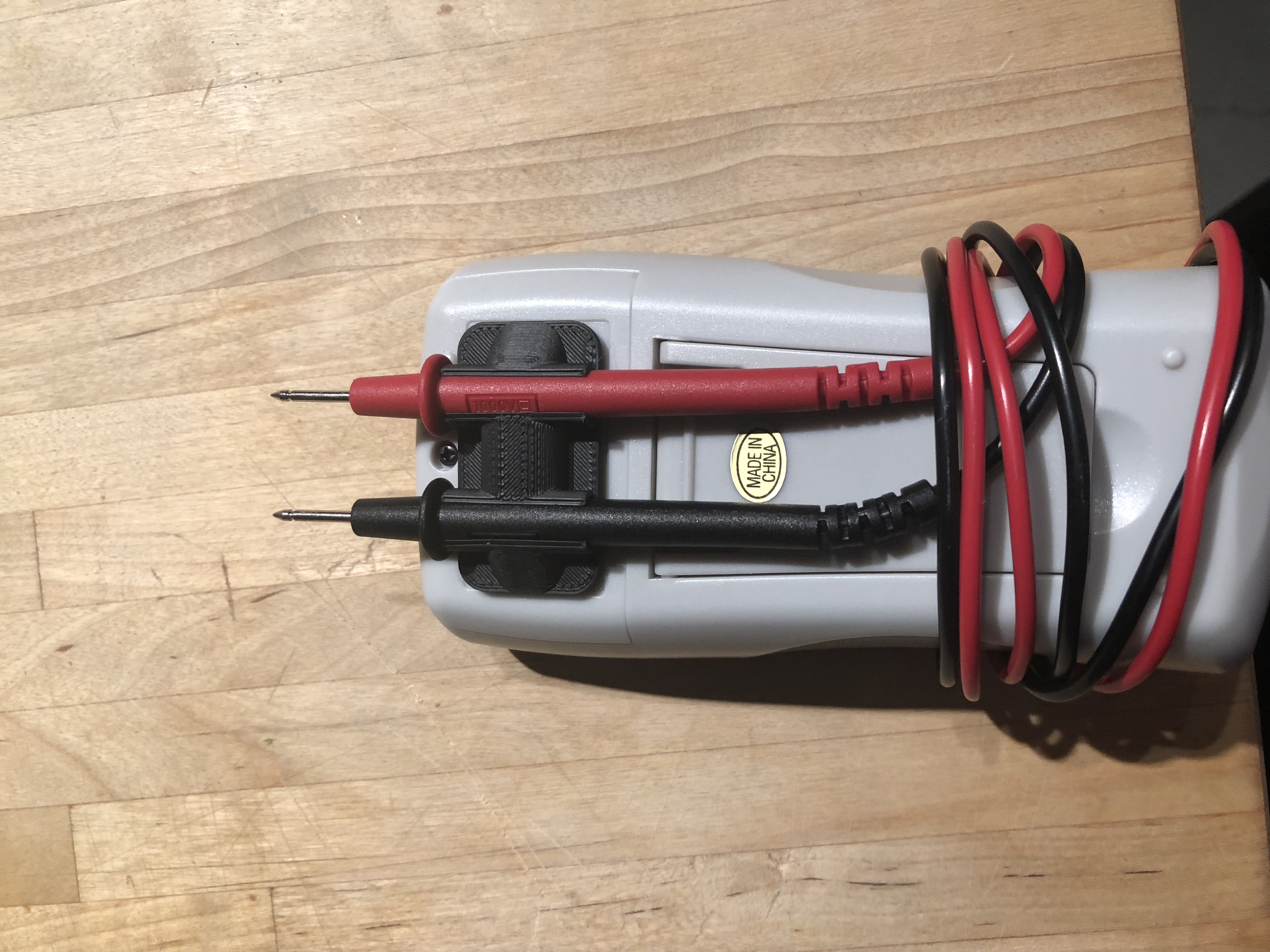 Probe holder for cheap multimeter