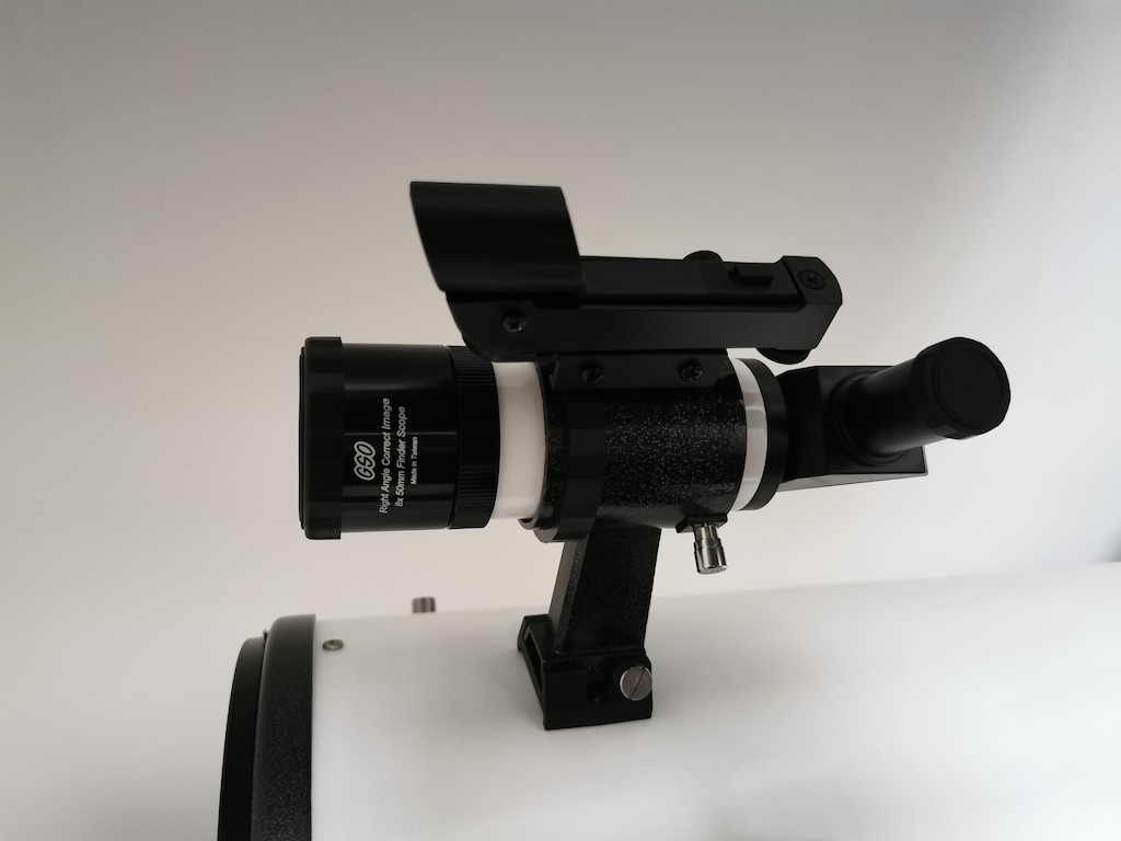 Red dot mount on 8x50 optical finder scope