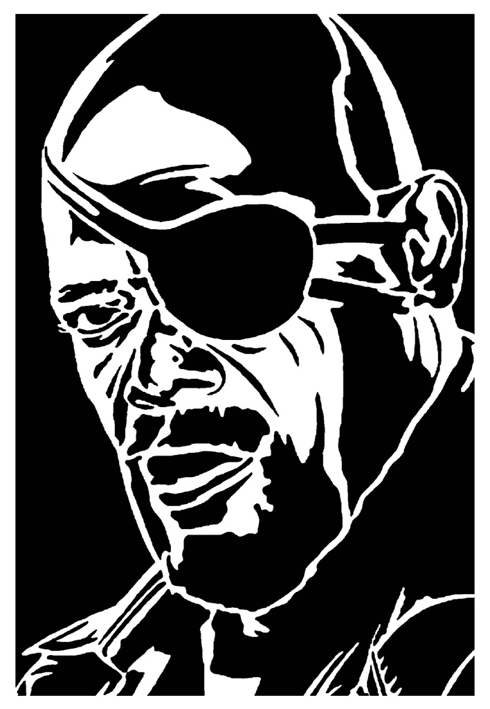 Nick Fury stencil