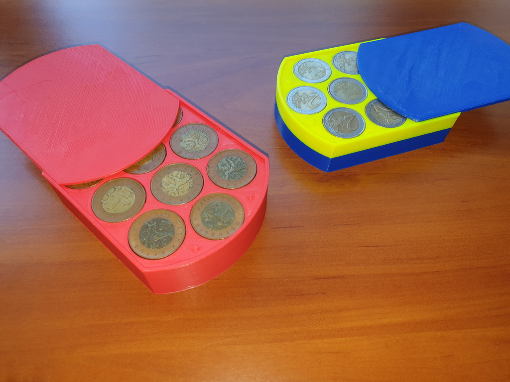 Parametric Coin Box / Counter for Multiples of 10 Pieces, e.g., 100 Pieces