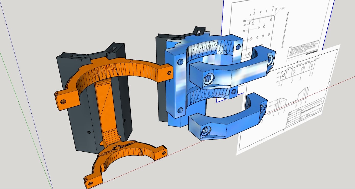C4 DeWalt 660 Tool Mount for MPCNC 525 w/ HicWic Universal