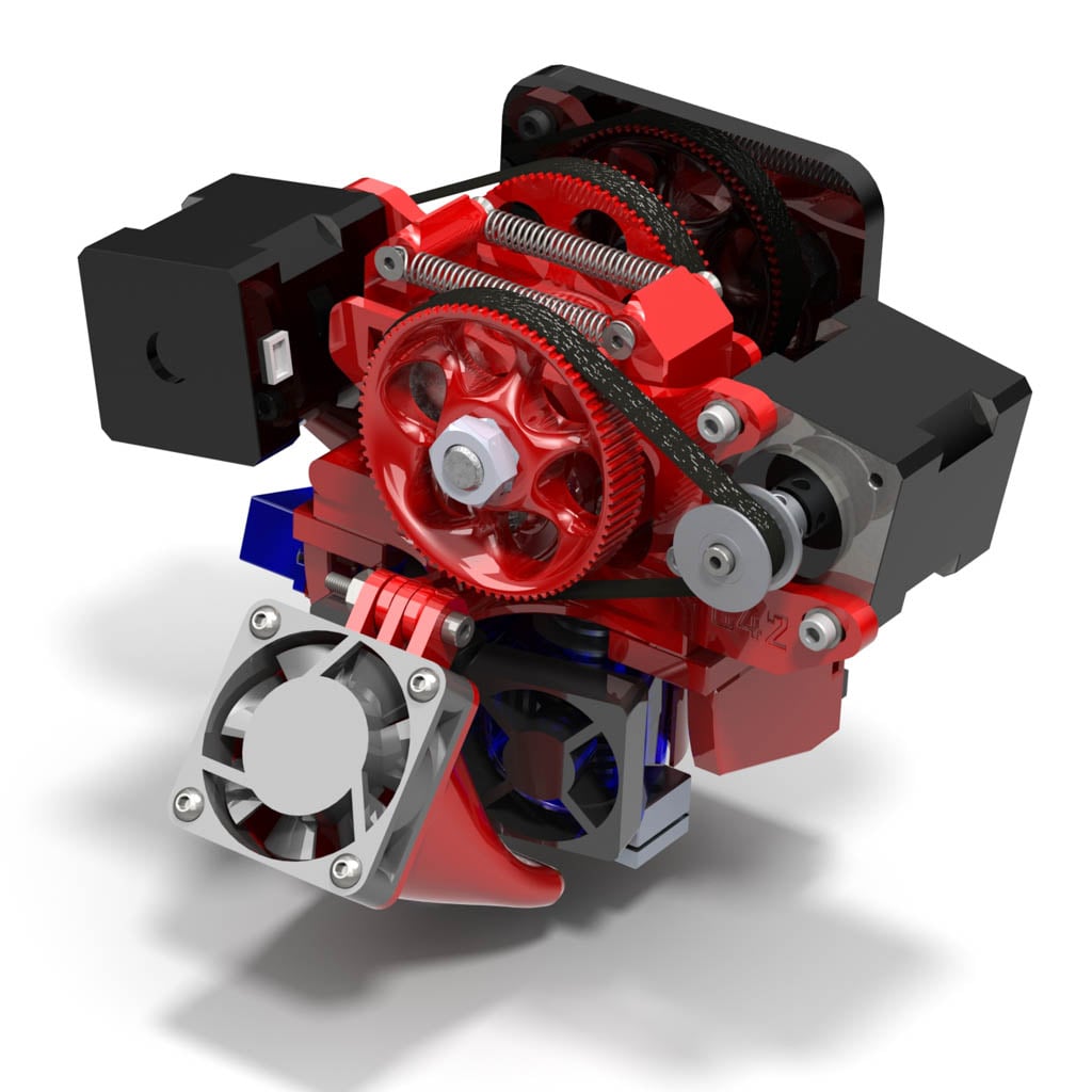 Itty Bitty Double FLEX V2 Extruder (With mount for MakerFarm Printers)