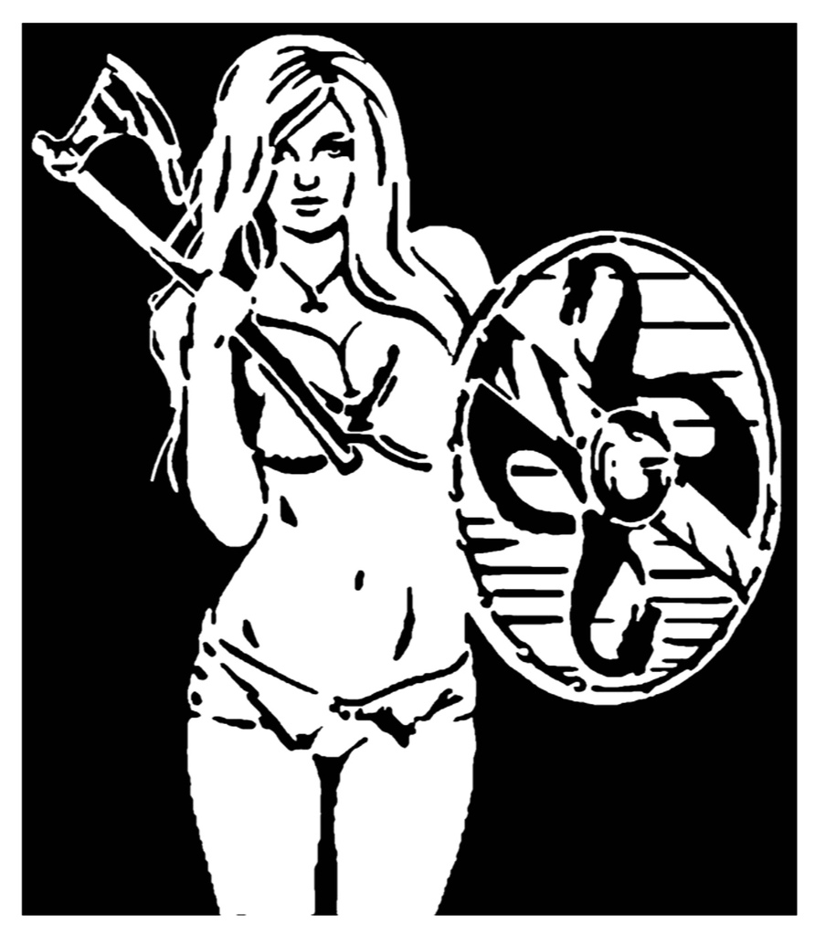 Viking Girl stencil
