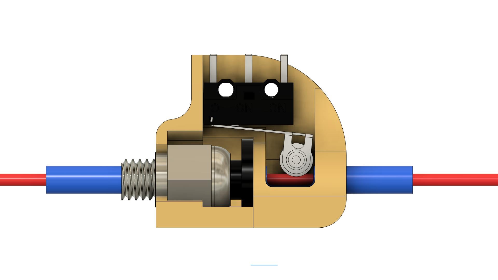 Filament sensor switch for direct drive Aluminium Dual Gear Extruder PTFE coupling