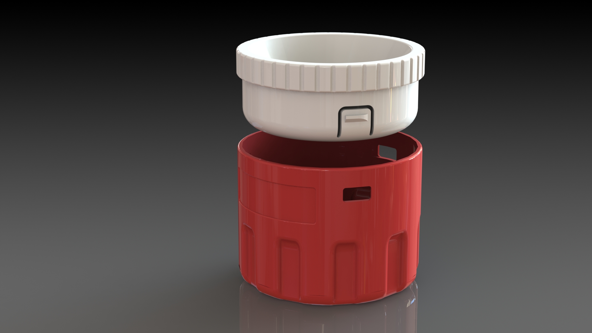 Small twist/snap fit container
