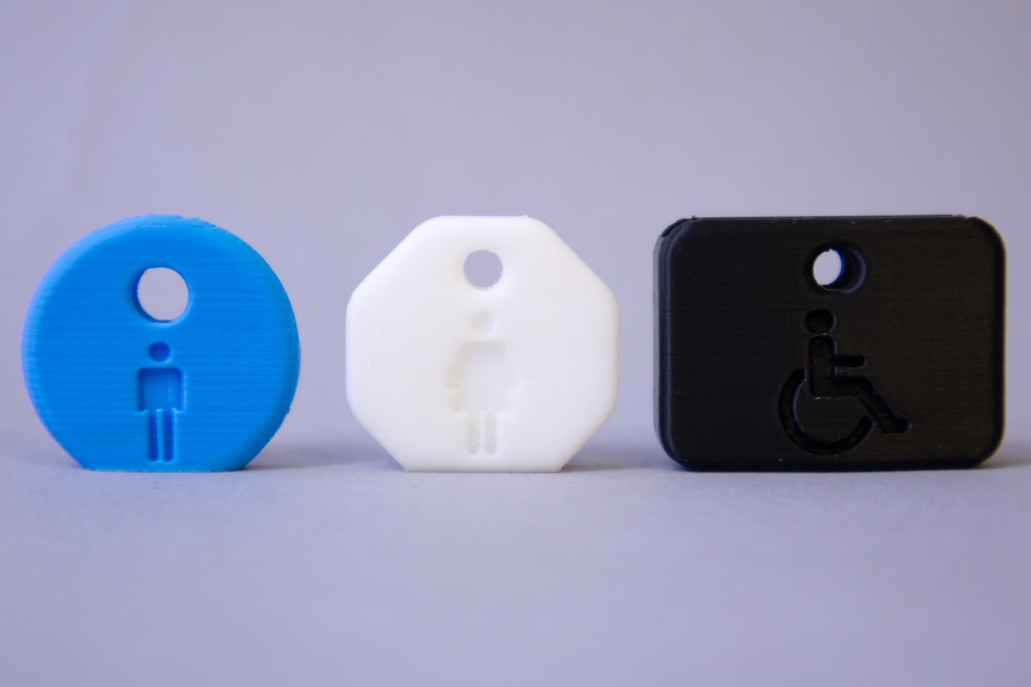 Restroom Key Covers/ Cases Set - Square/ Round/ Octagonal