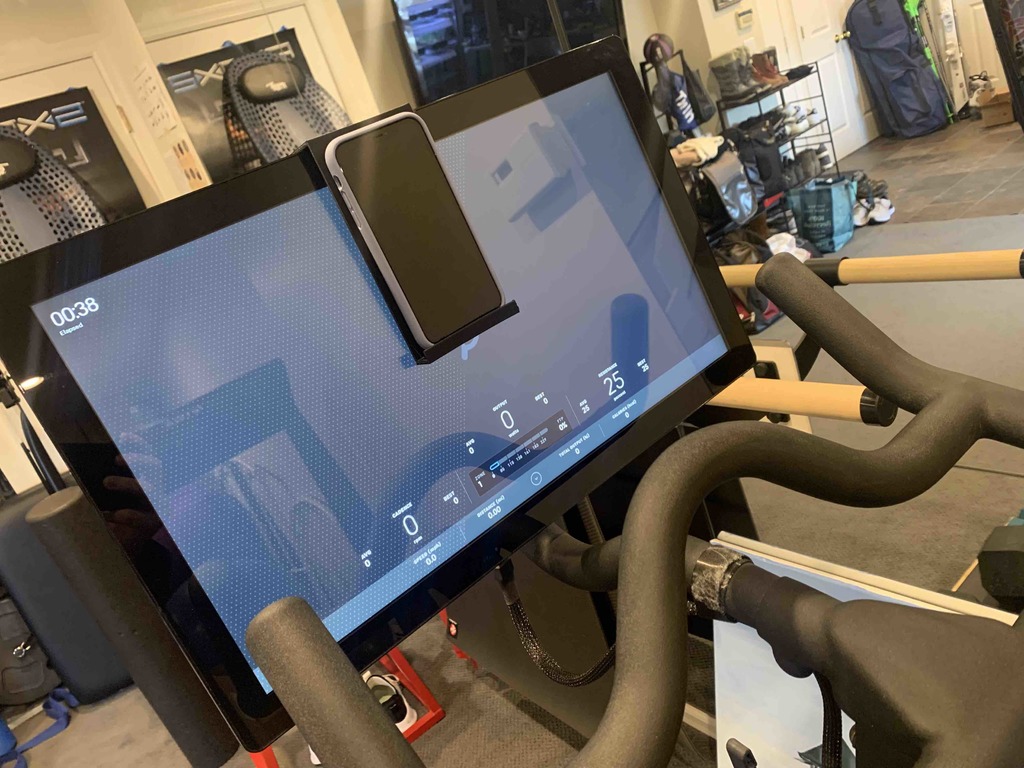 iPhone / Smart phone holder to hook on monitor / Peloton