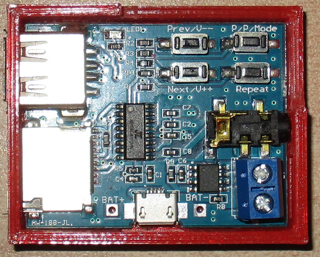 Case for mp3 decoder board HW-188-JL