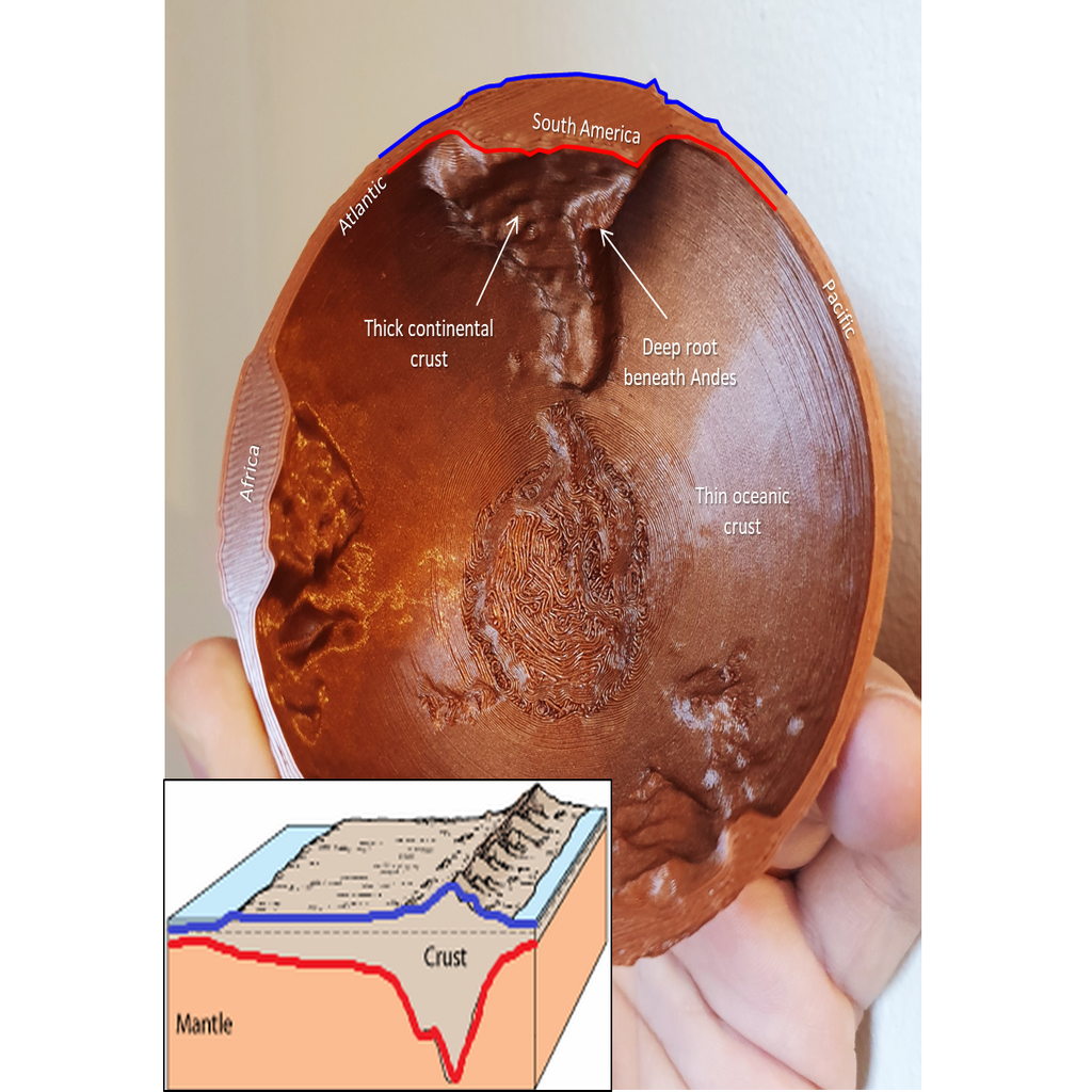 Crustal thickness globe (updated)